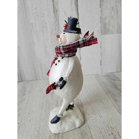 Snowman umbrella large decor figurine statue Xmas - Picture 3 of 9